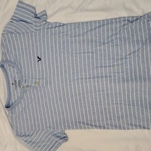 Blue and white T-shirt